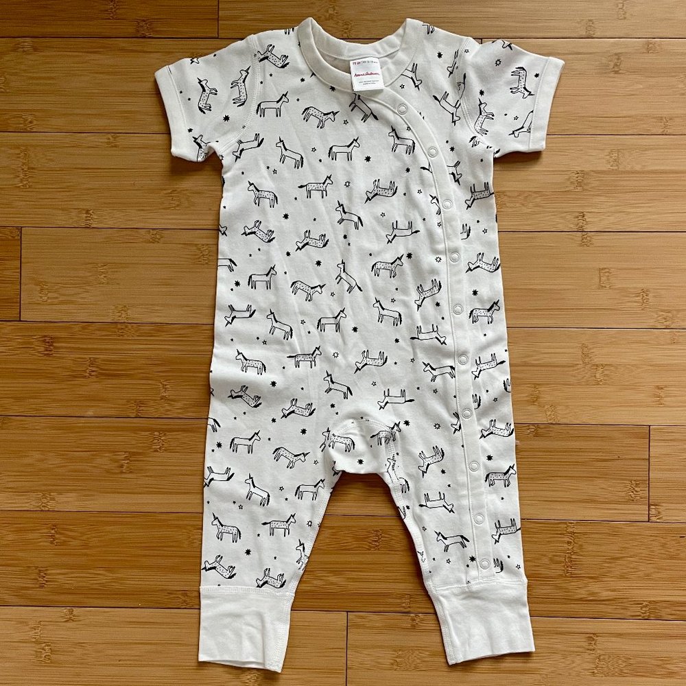 🦄 Hanna Andersson Unicorn Kimono-Style Romper - 12-18m